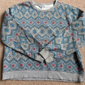 Northern Reflections Geometric Sweater - Blue and Red